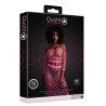Ouch! Glow Bustier et Robe Filet Épaules dénudées Rose Fluo